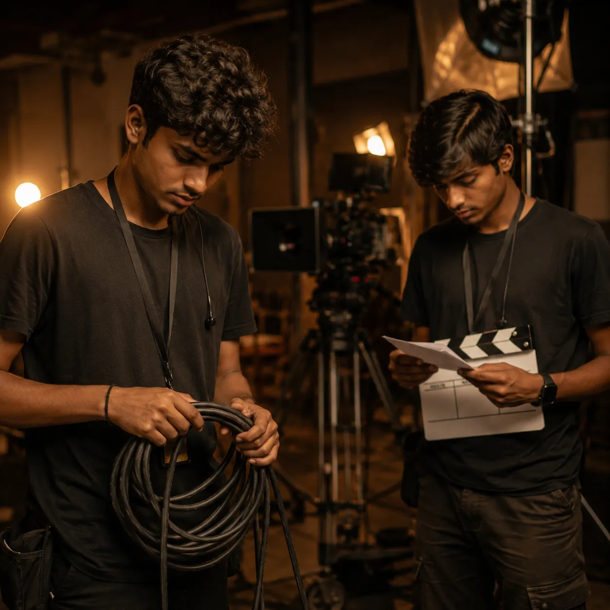 Junior crew on set